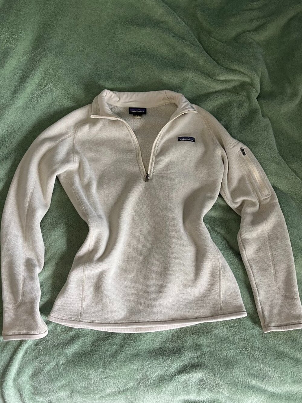 Patagonia Cream Quarter-Zip Fleece Pullover